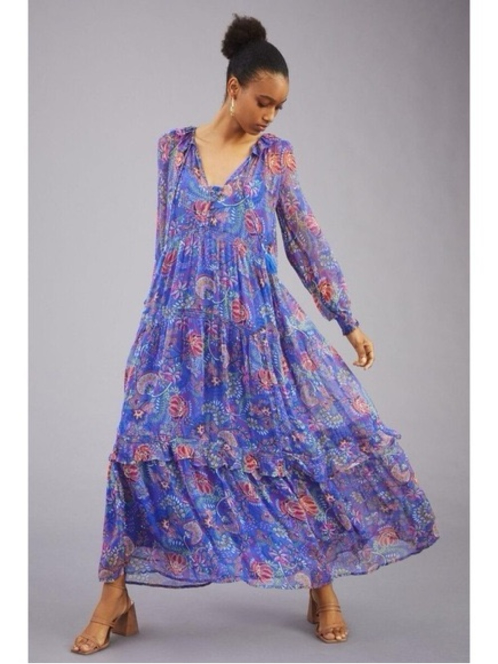 Anthropologie The Marais Chiffon Maxi Dress 1X